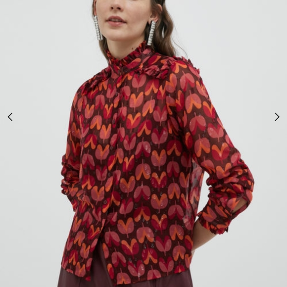 Max & Co. Tops - MAX & CO FIL COUPÉ CHIFFON SHIRT